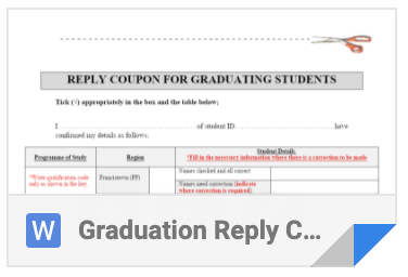 Reply Coupon For Graduating Students